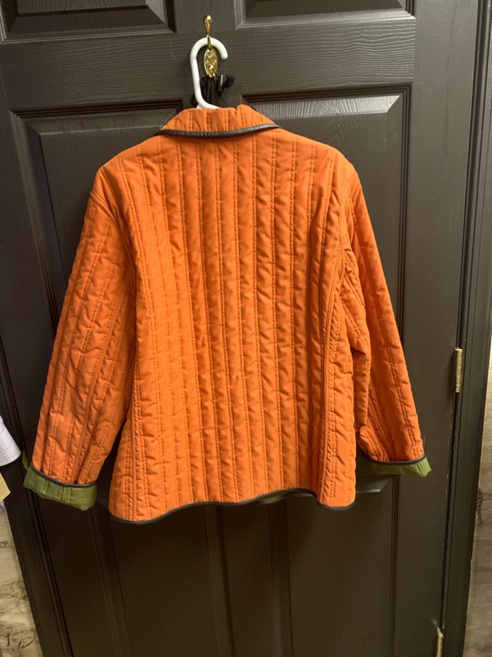Orange Quilted Weatherproof Jacket with Olive Lining - Women's XL - Picture 2 of 7